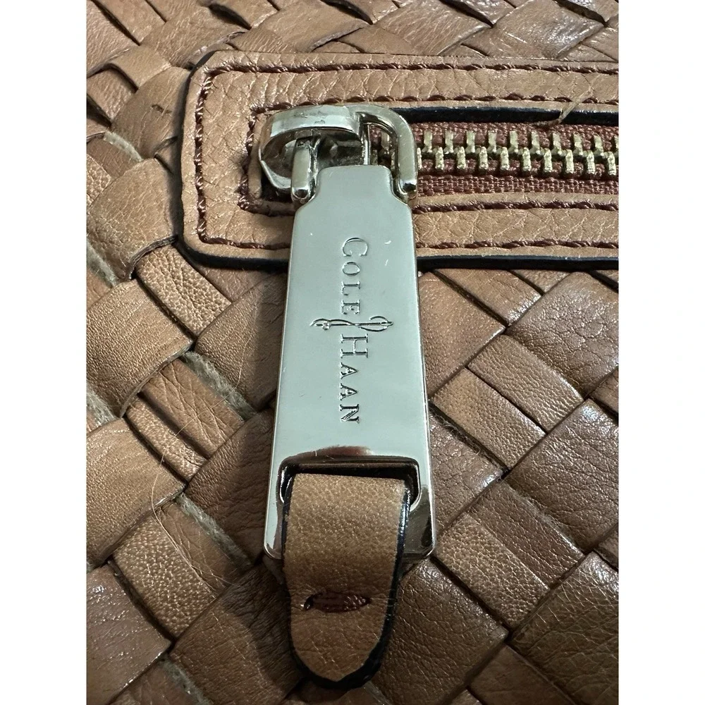 Cole Haan Brown Woven Leather Lined Shoulder Tote‎ Boho
